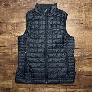 Patagonia Nano Puff Vest Womens L Black Primaloft Quilted Insulated Gorpcore